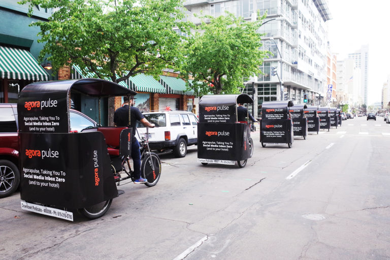 Agora Pulse branded san diego pedicab rides