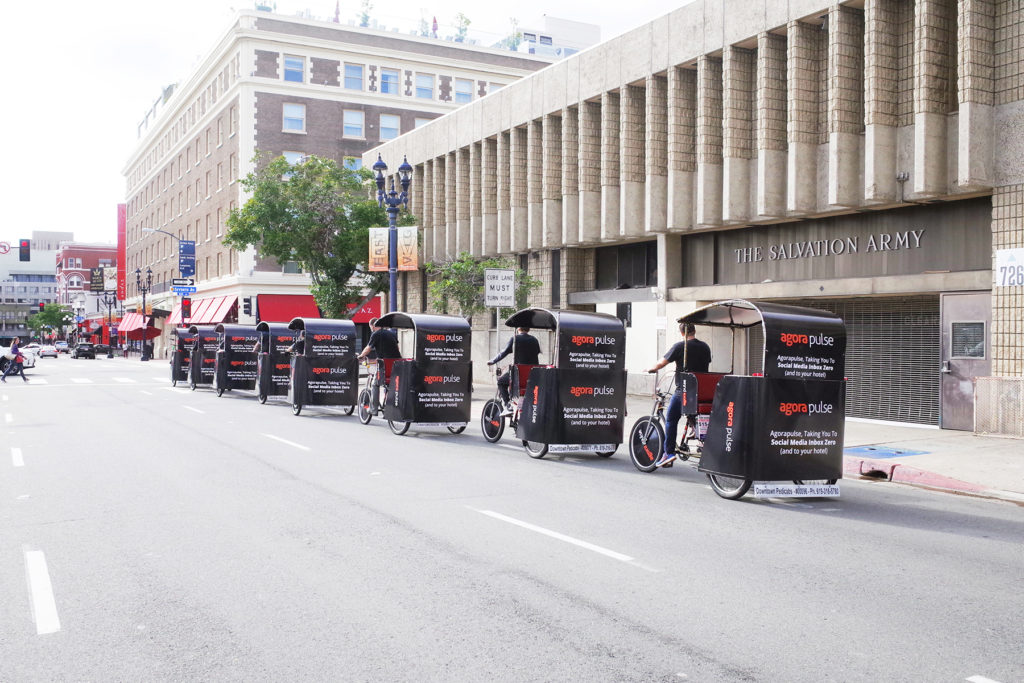 Agora Pulse branded san diego pedicabs