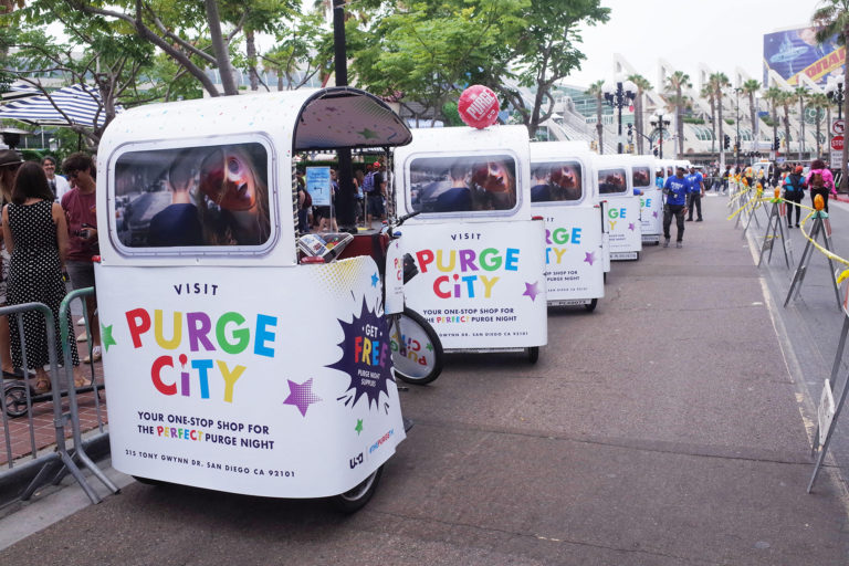 comic con san diego pedicab advertising
