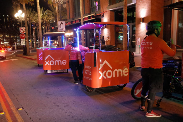 Xome branded san diego pedicabs