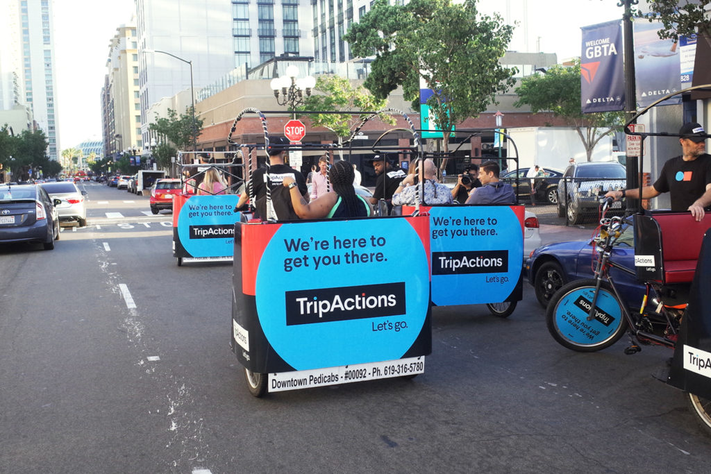 Pedicab drivers giving rides in San Diego downtown